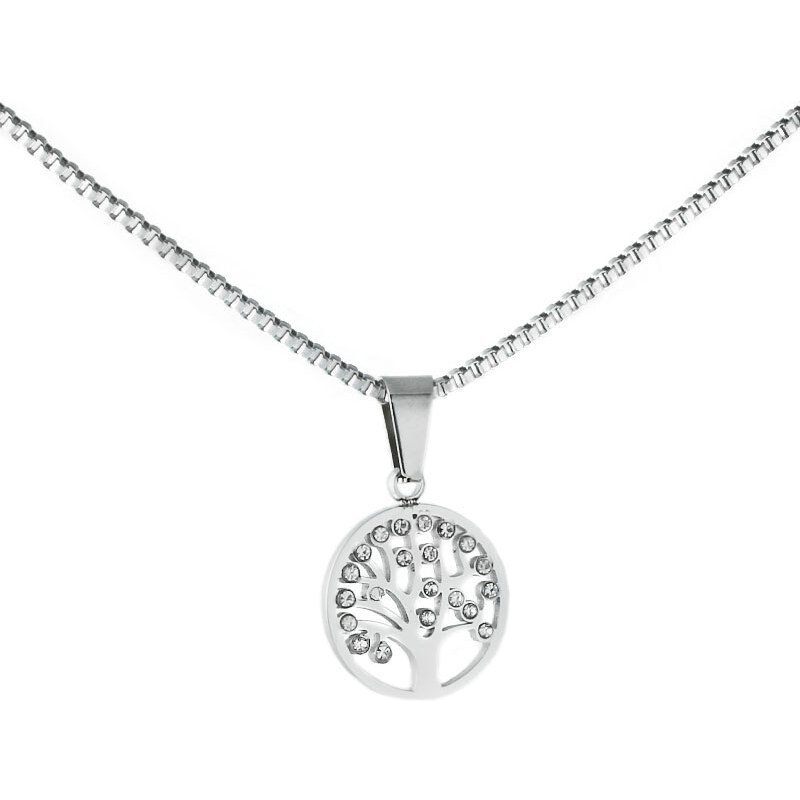 BM Jewellery Náhrdelník strom života 1,5 cm so zirkónmi z chirurgickej 31318825