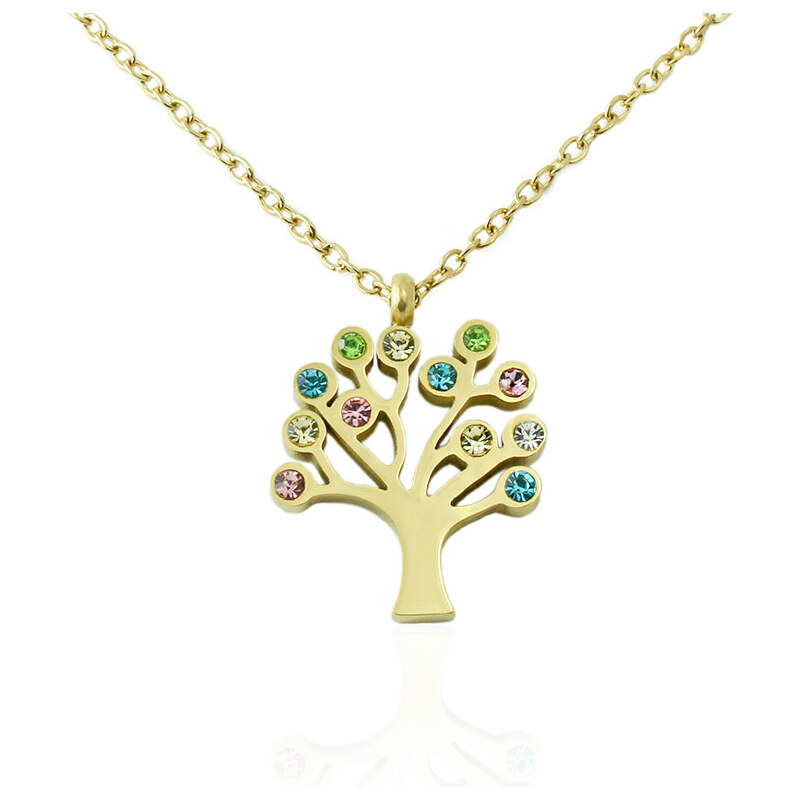 BM Jewellery Náhrdelník strom života so zirkónmi z chirurgickej ocele 31318899