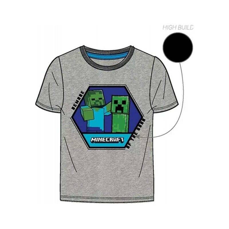 MOJANG official product Chlapčenské tričko s krátkym rukávom Minecraft - Creeper - šedé