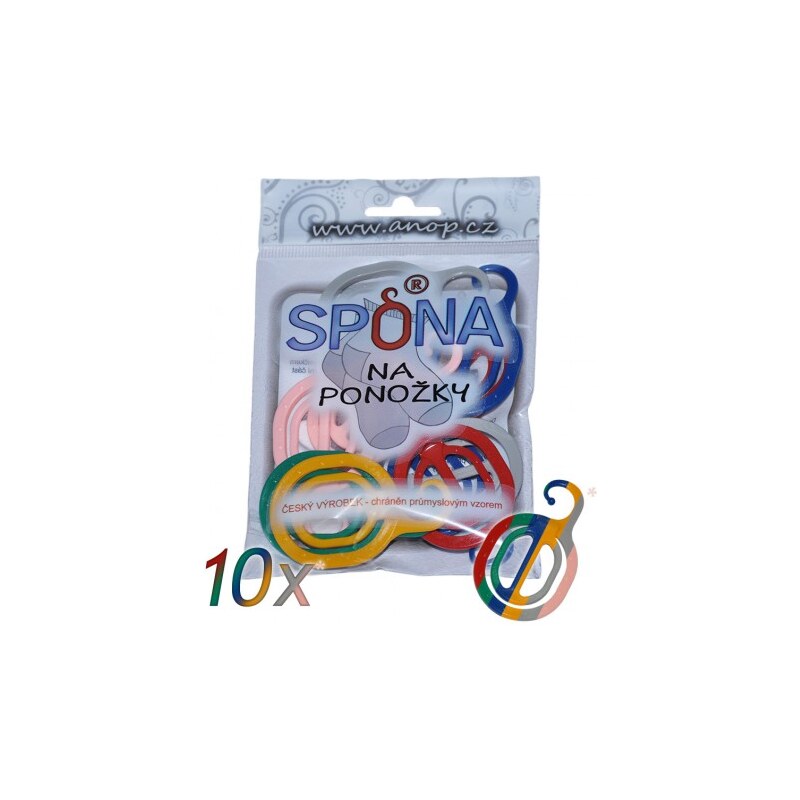 Spona ponožkovač na ponožky ANOP Mix farieb 10 spon 26251675
