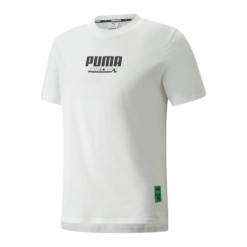 Puma x MINECRAFT Graphic Mens Tee - Pánske - Tričko Puma - Biele - 66355849