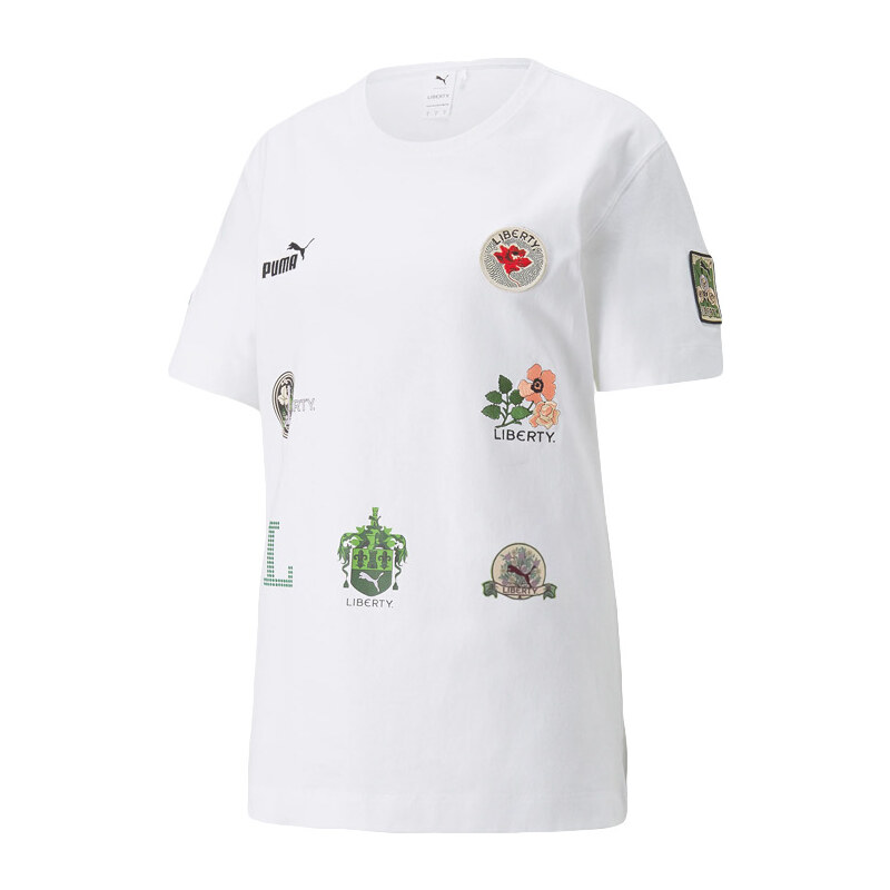 Puma x LIBERTY Badge Womens Tee - Dámske - Tričko Puma - Biele - 66355850