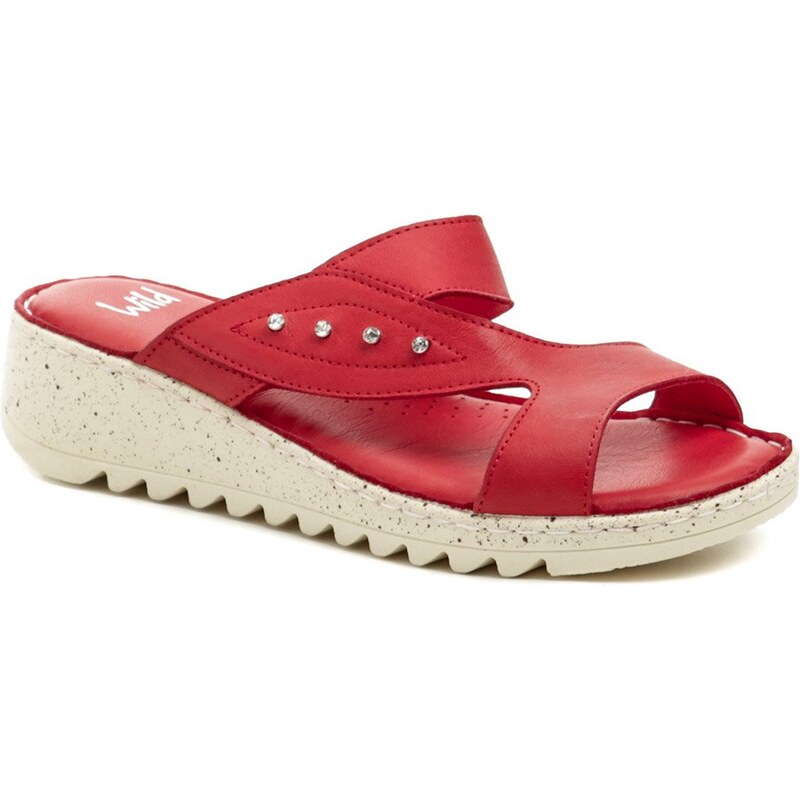 Wild 016935B červené dámske nazúvaky na kline 31377461