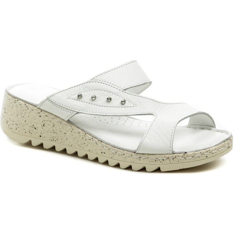 Wild 016935B biele dámske nazúvaky na kline 31377460