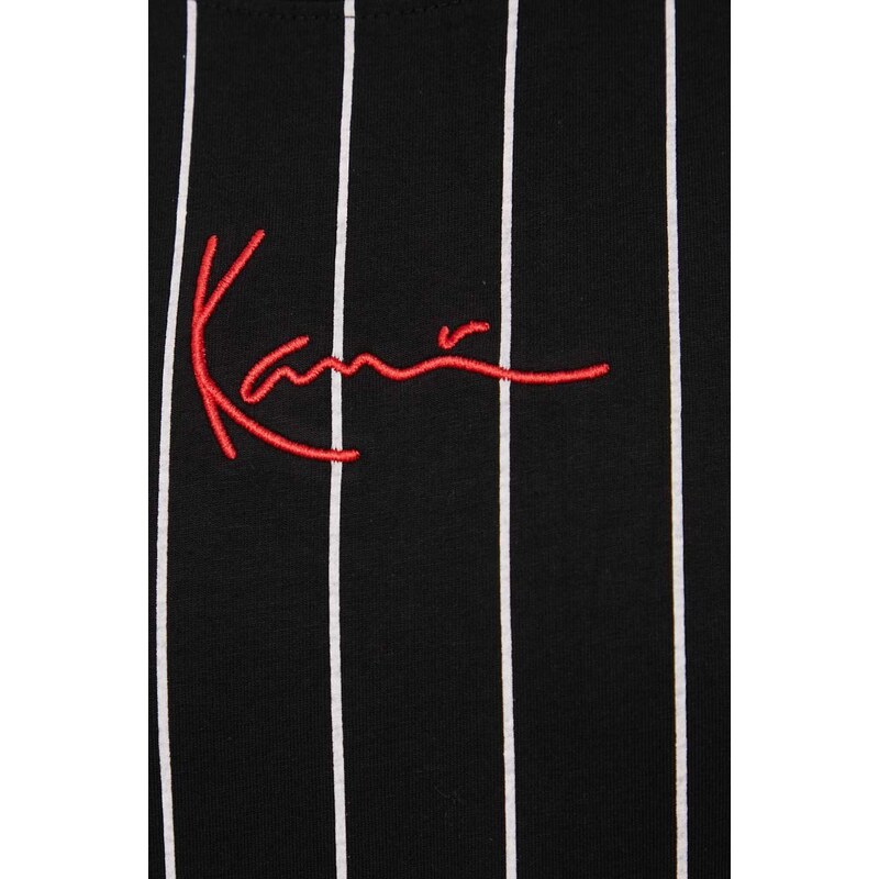 Bavlnené tričko Karl Kani čierna farba, s nášivkou