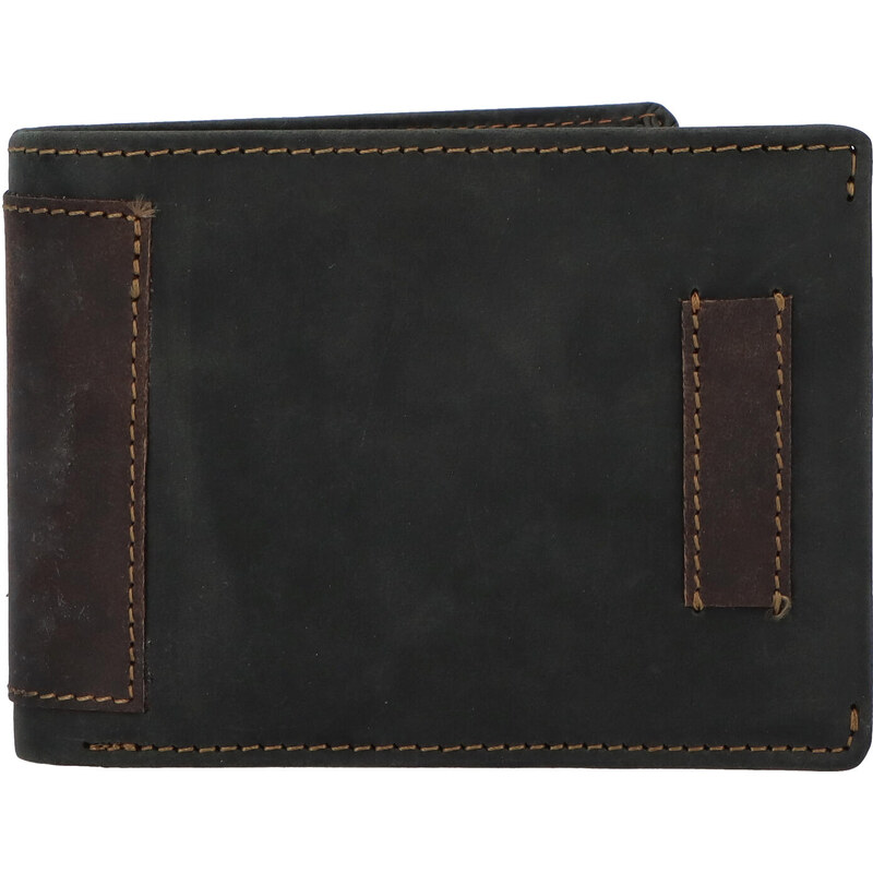 Kvalitná voľná pánska kožená peňaženka čierno-hnedá - Tomas Crues 30211269
