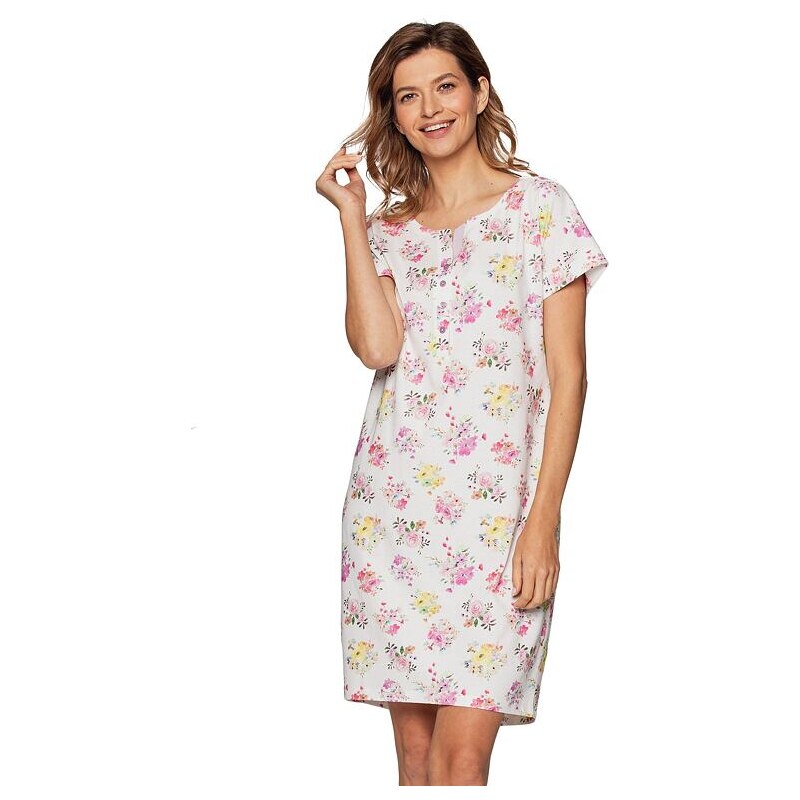 Cana Dámska košieľka Bára biela s farebnými kvetmi 31412190