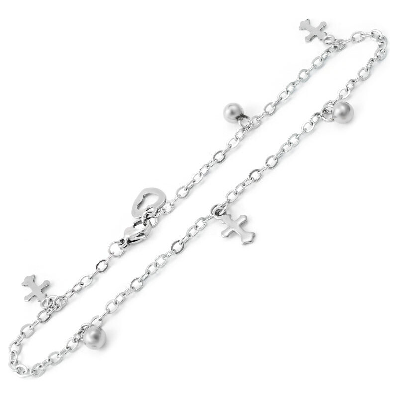 BM Jewellery Dámsky náramok z chirurgickej ocele krížik S113200050 31721325