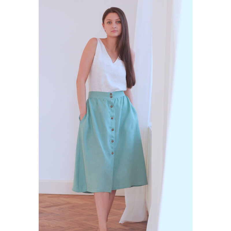 Česká autorská 100% konopná sukňa Lotika Excellent quality 31423066