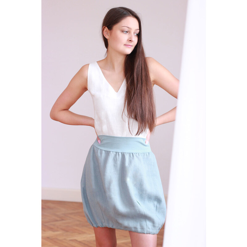 Balonová ľanová sukňa Lotika Czech design 31423057