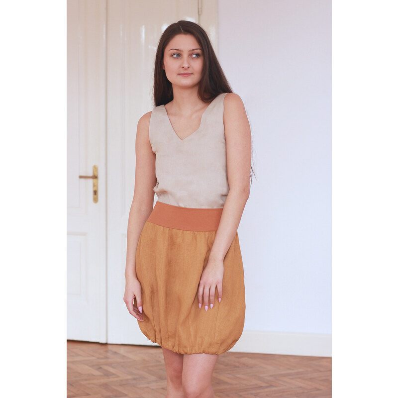 Balonová ľanová sukňa Lotika Czech design 31423053