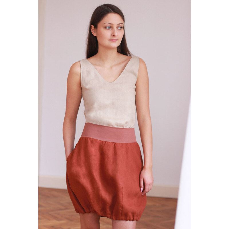 Balonová ľanová sukňa Lotika Czech design 31423056