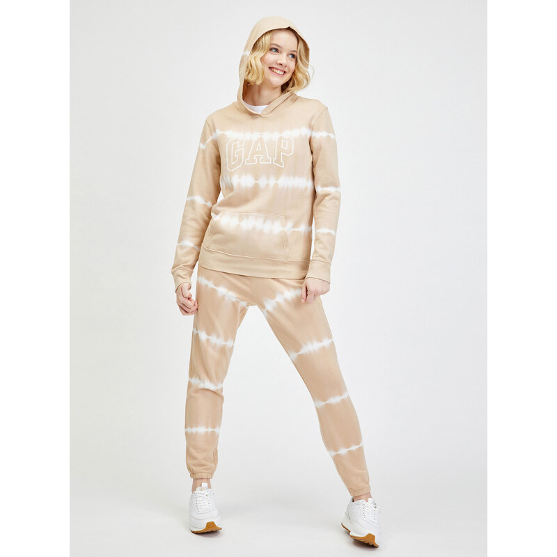 Béžové dámske tepláky batikované logo GAP 50532889