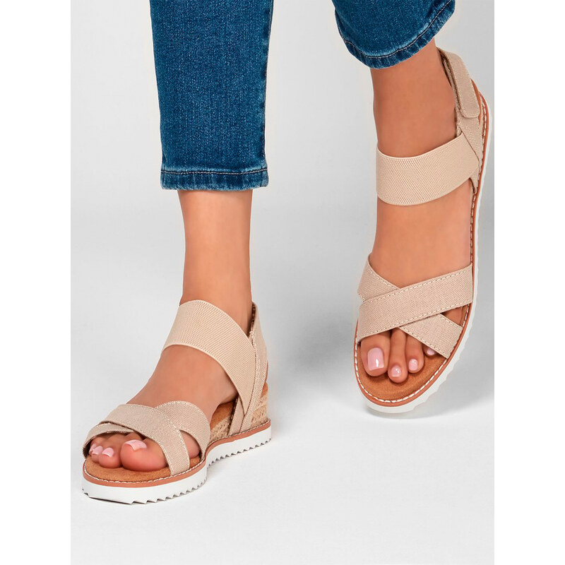 Dámske Sandále Skechers Desert Kiss Secret Picnic 33386/NAT Piesková 46771379