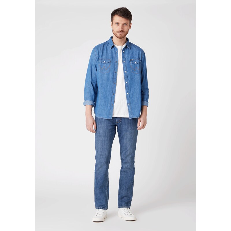 Pánske jeans WRANGLER W10GM614V REGULAR MID STONE 55615201