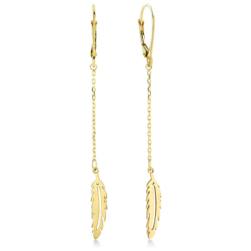 Lillian Vassago Visiace zlaté náušnice Lístok LLV22-GER145Y 55327379