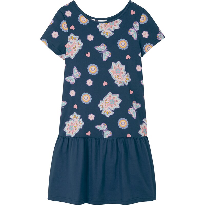 bonprix Úpletové šaty, bio bavlna, farba modrá 44790607