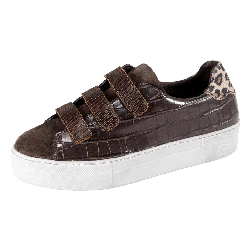 E-shop Heine sneaker tenisky v krokodílom vzhľade, hnedá