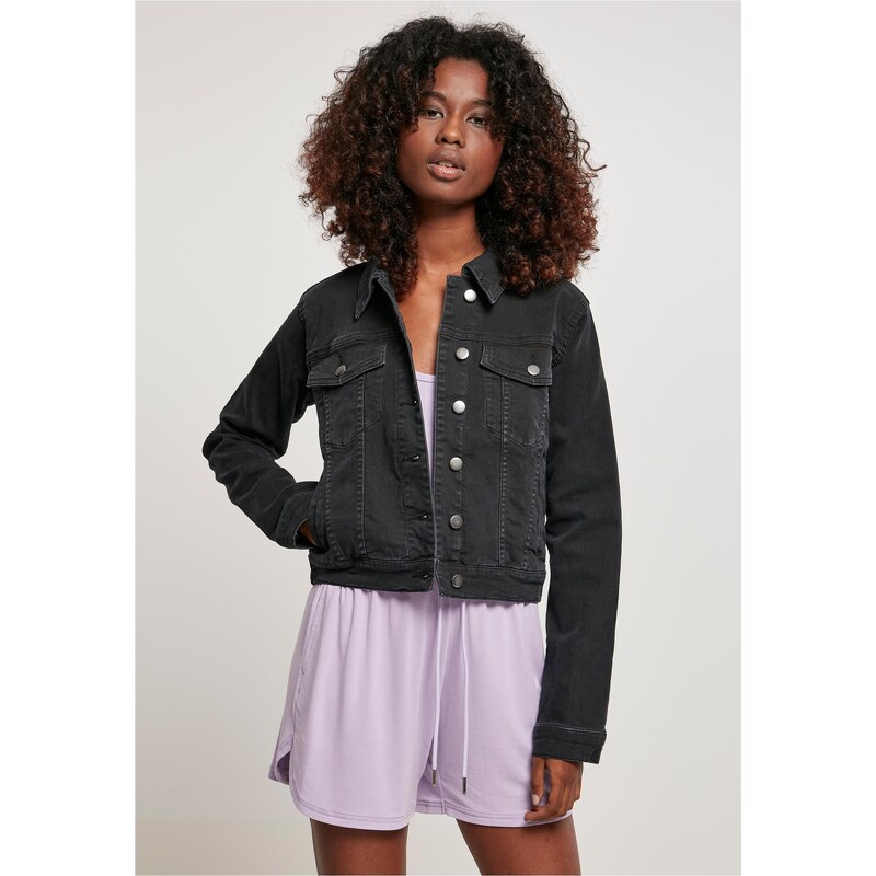 Urban Classics Womens Organic Denim Jacket Black Washed 50544624