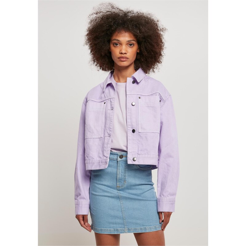 Urban Classics Womens Short Boxing Work Jacket Lilac 50604296