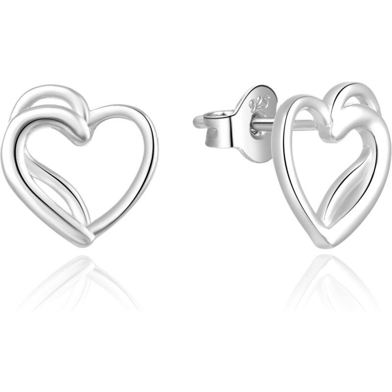 MOISS Nežné strieborné náušnice kôstky Srdiečka E0002440 66581722