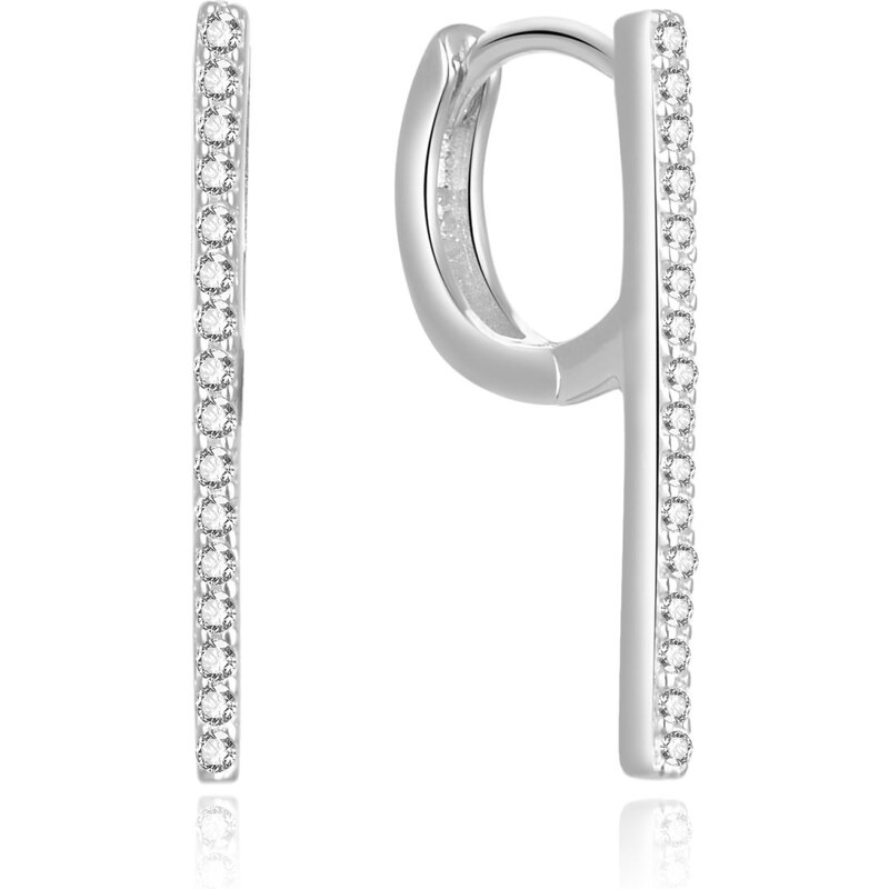 MOISS Minimalistické strieborné náušnice s kubickými zirkónmi E0002530 66589005