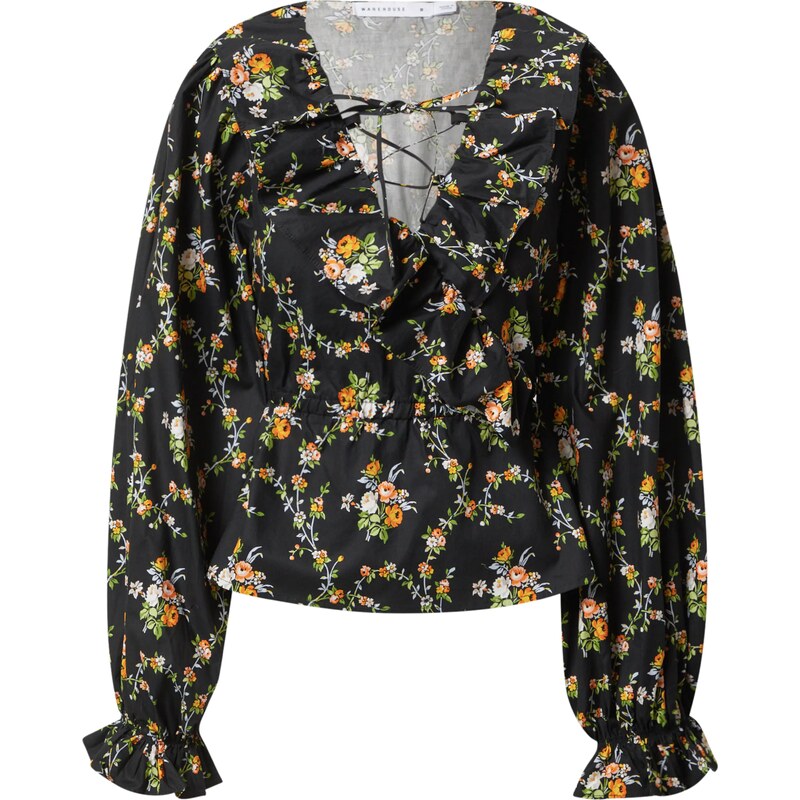 Warehouse Blúzka zmiešané farby / čierna 63210958