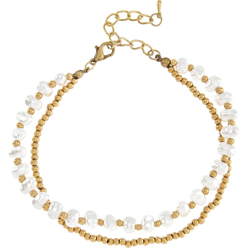 LASCANA Bižutéria na nohy zlatá / biela 54229685