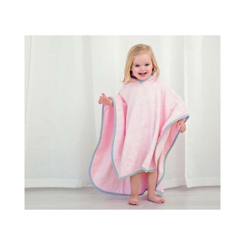 Lullalove Detské pončo s kapucňou ružové 56922057