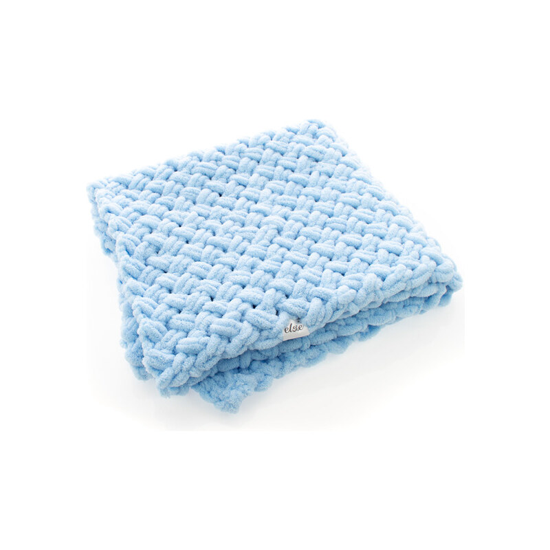 Elsie Puffy deka - teplá pletená baby modrá 56925426