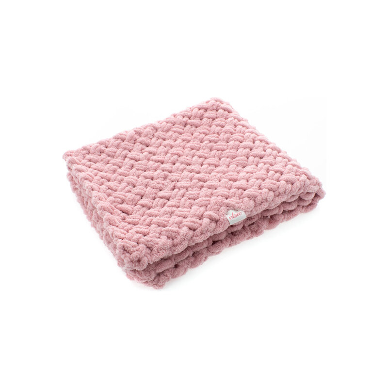 Elsie Puffy deka - teplá pletená púdrová ružová 56925428