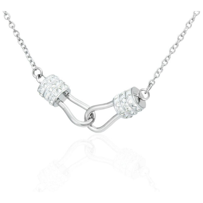 BM Jewellery Náhrdelník so zirkónmi z chirurgickej ocele strieborný 31721310