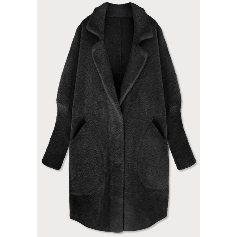 MADE IN ITALY Čierna vlnená pokrývka z alpaky (7108) 66087256