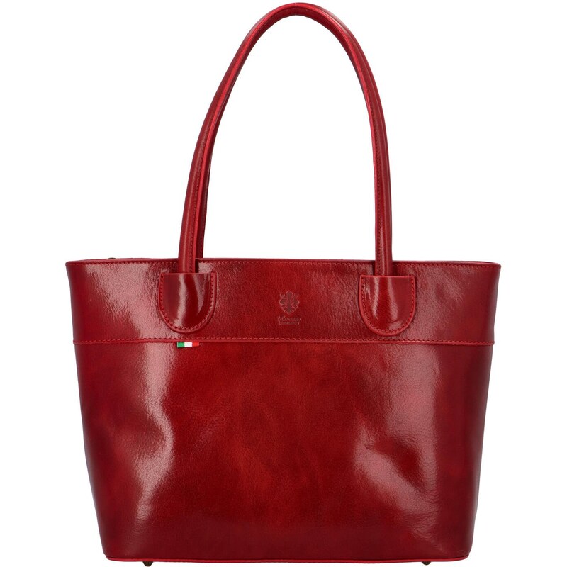 Dámska kožená kabelka cez rameno tmavo červená - Delami Vera Pelle 48491732