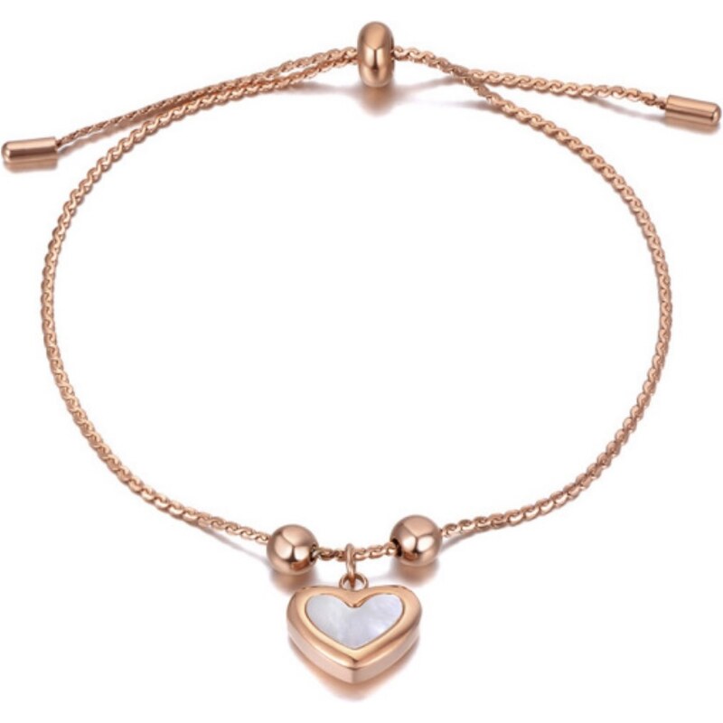 Glory náramok perleťové srdiečko ružovozlatý 968 31735083
