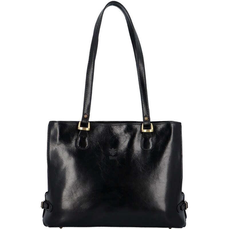 Dámska kožená kabelka na rameno čierna - Delami Vera Pelle Amelisa 57220013