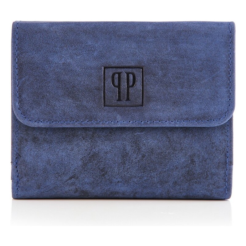 PAOLO PERUZZI Dámska kožená peňaženka RFID | modrá T-11-DB