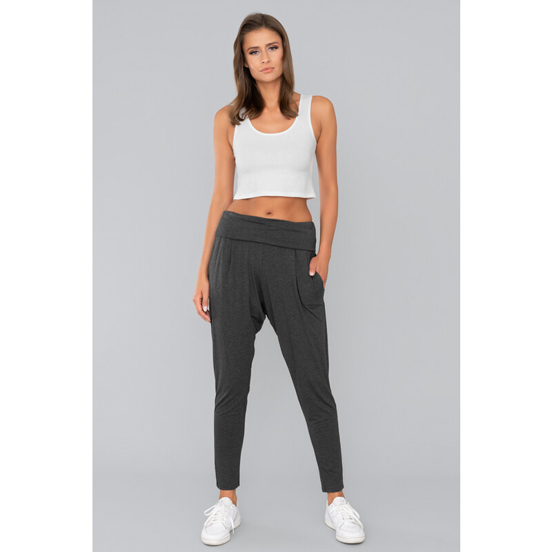 Italian Fashion Dámske voľné tepláky Grey Baggy grafitové, Farba 31736164