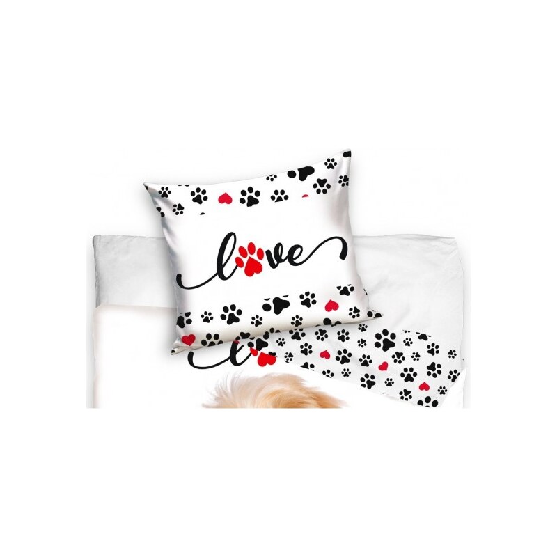 Tiptrade Detské bavlnené posteľné obliečky roztomilý psík / šteňa / 140 x 200 cm + 70 x 90 cm