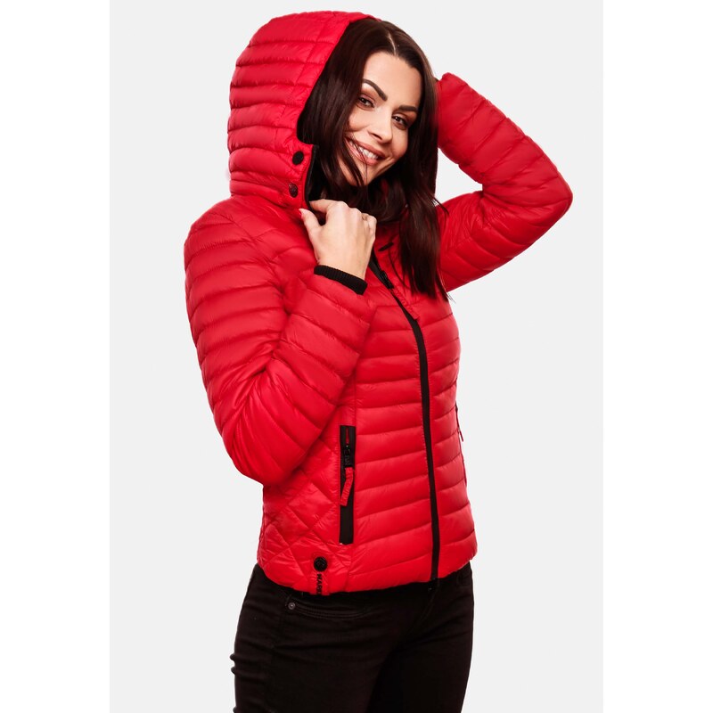 Dámska jarná-jesenná bunda s kapucňou Samtpfote Marikoo - RED