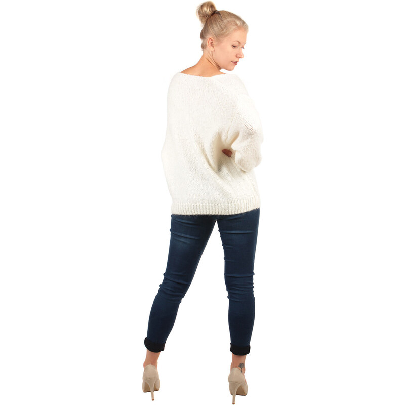 Glara Volný sveter s hlbokým výstrihom 31797265