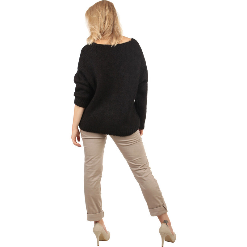 Glara Volný sveter s hlbokým výstrihom 31797266