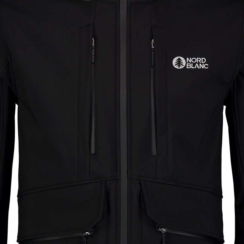 Nordblanc Čierna pánska zateplená softshellová bunda SITE