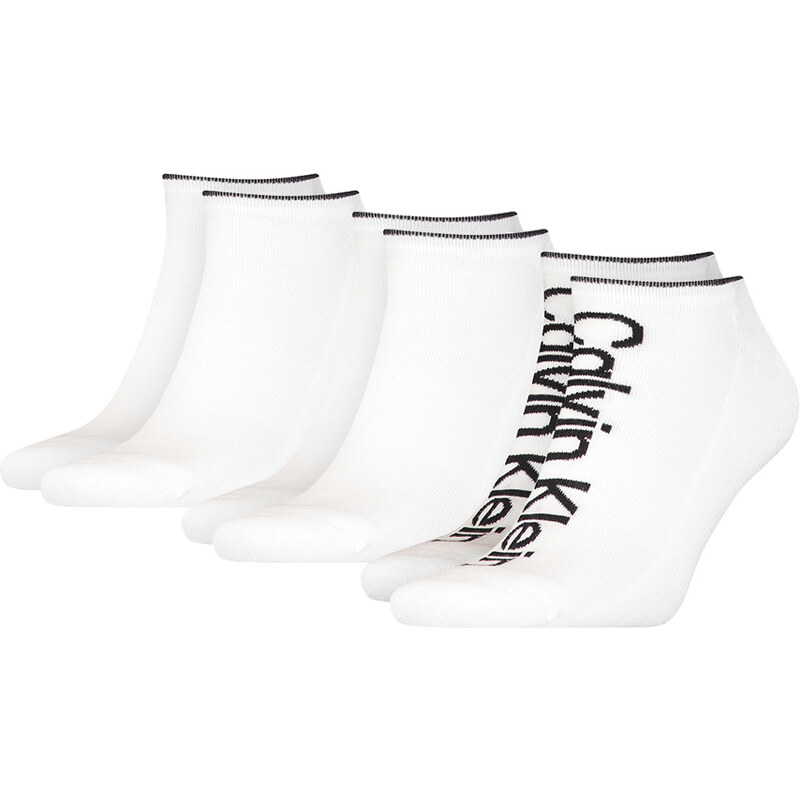 CALVIN KLEIN - 3PACK CK athleisure biele členkové ponožky 31822004