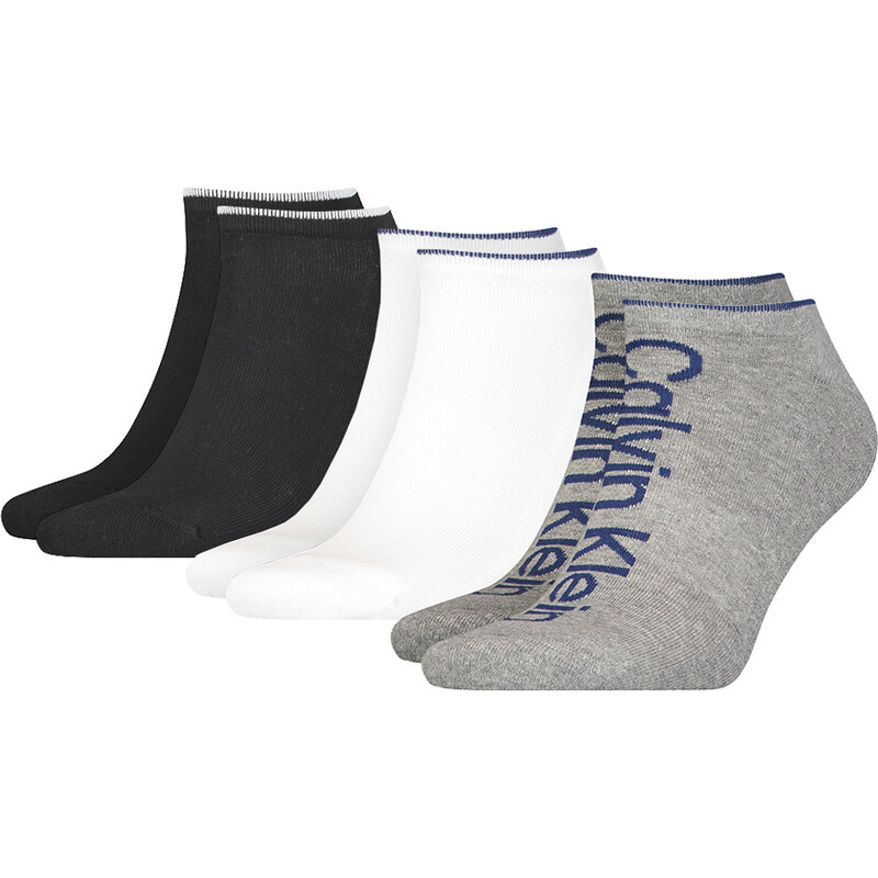 CALVIN KLEIN - 3PACK CK athleisure gray členkové ponožky 31822005