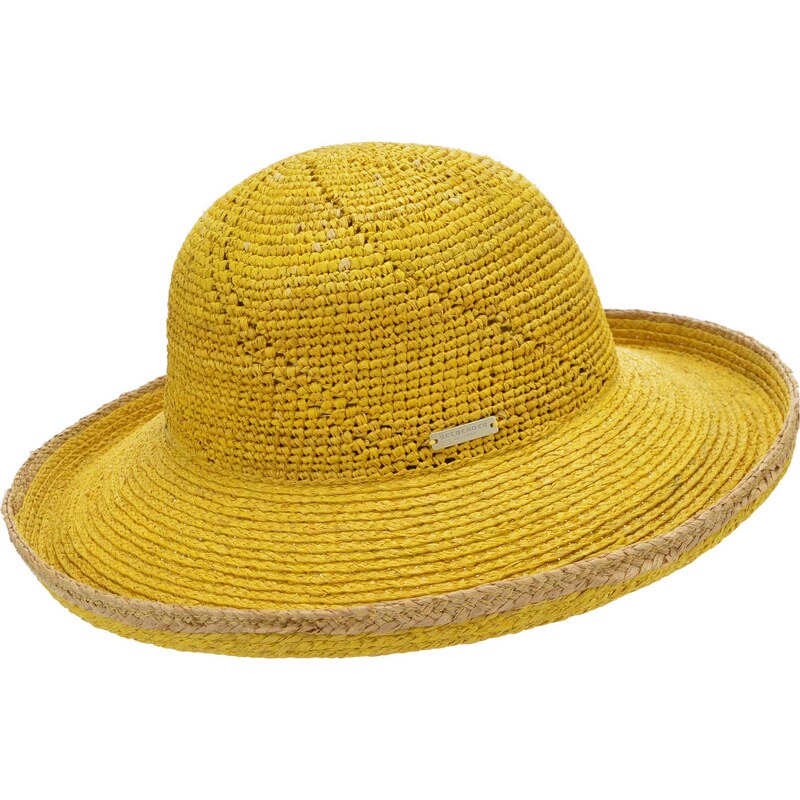 Dámsky letný slamený klobúk so širšou krempou Seeberger - Crochet Big Brim