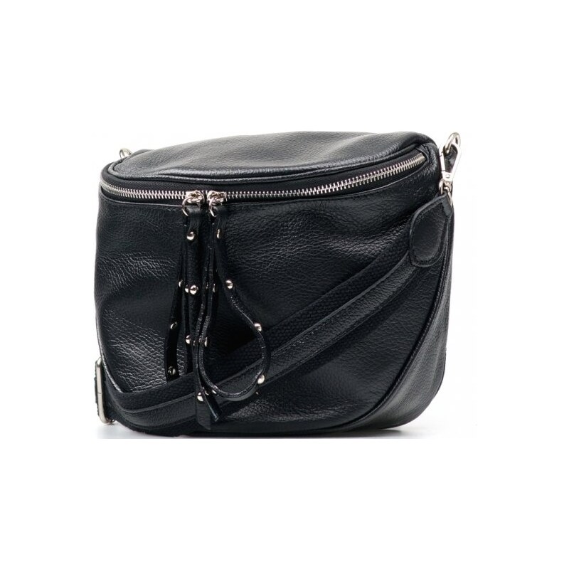 Blaire Kožená crossbody oblička Merle čierna 64987559