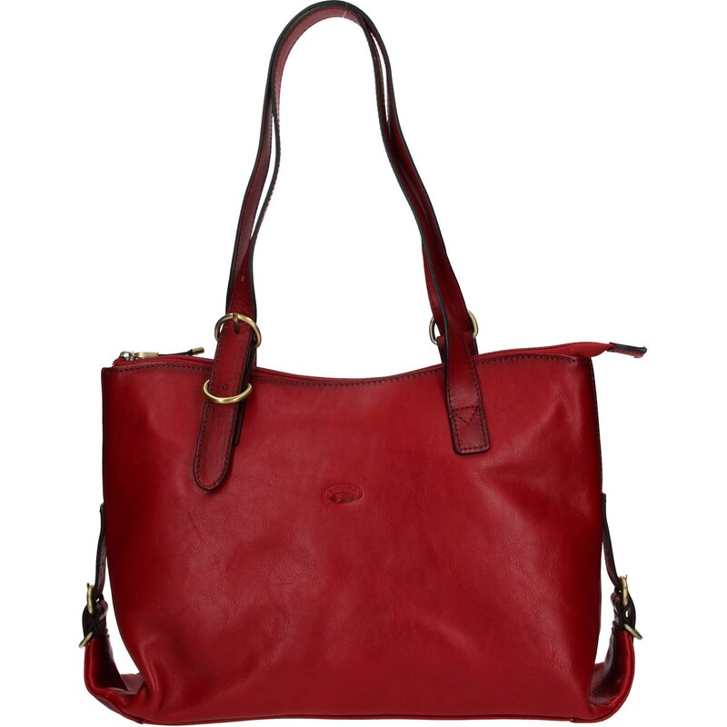 Elegantná dámska kožená kabelka Katana Ligena - červená 65912359