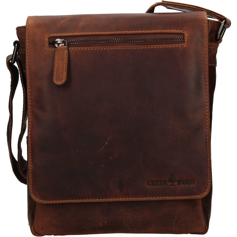 Pánska kožená taška cez rameno Greenwood Matthew - koňak 31846936