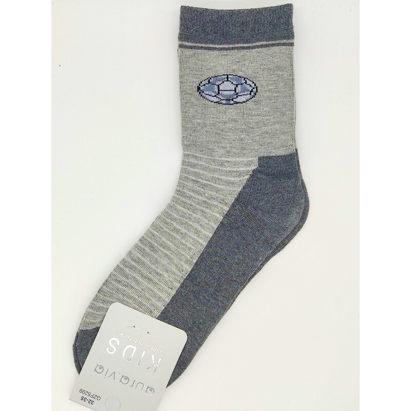 Detské obrázkové ponožky Aura.Via Basketbal (85% bavlna) šedá 46771439